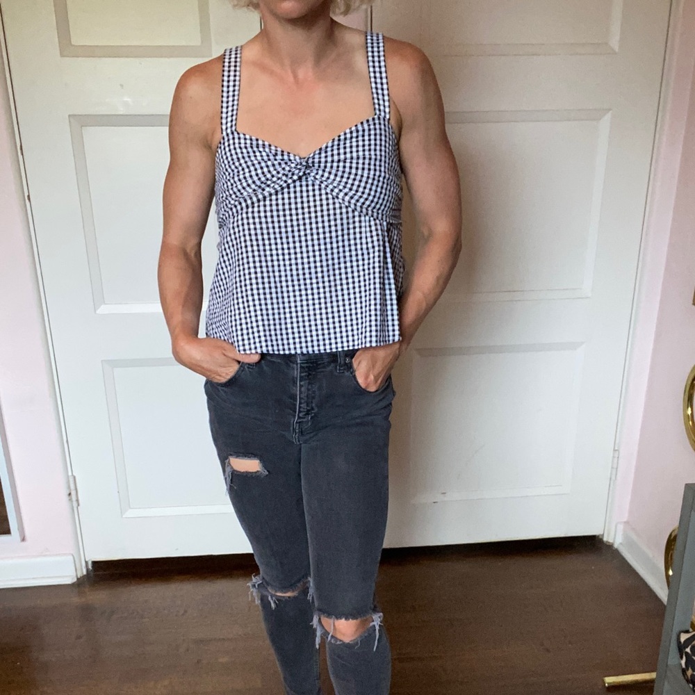 H&M peplum gingham top sz 8 tank